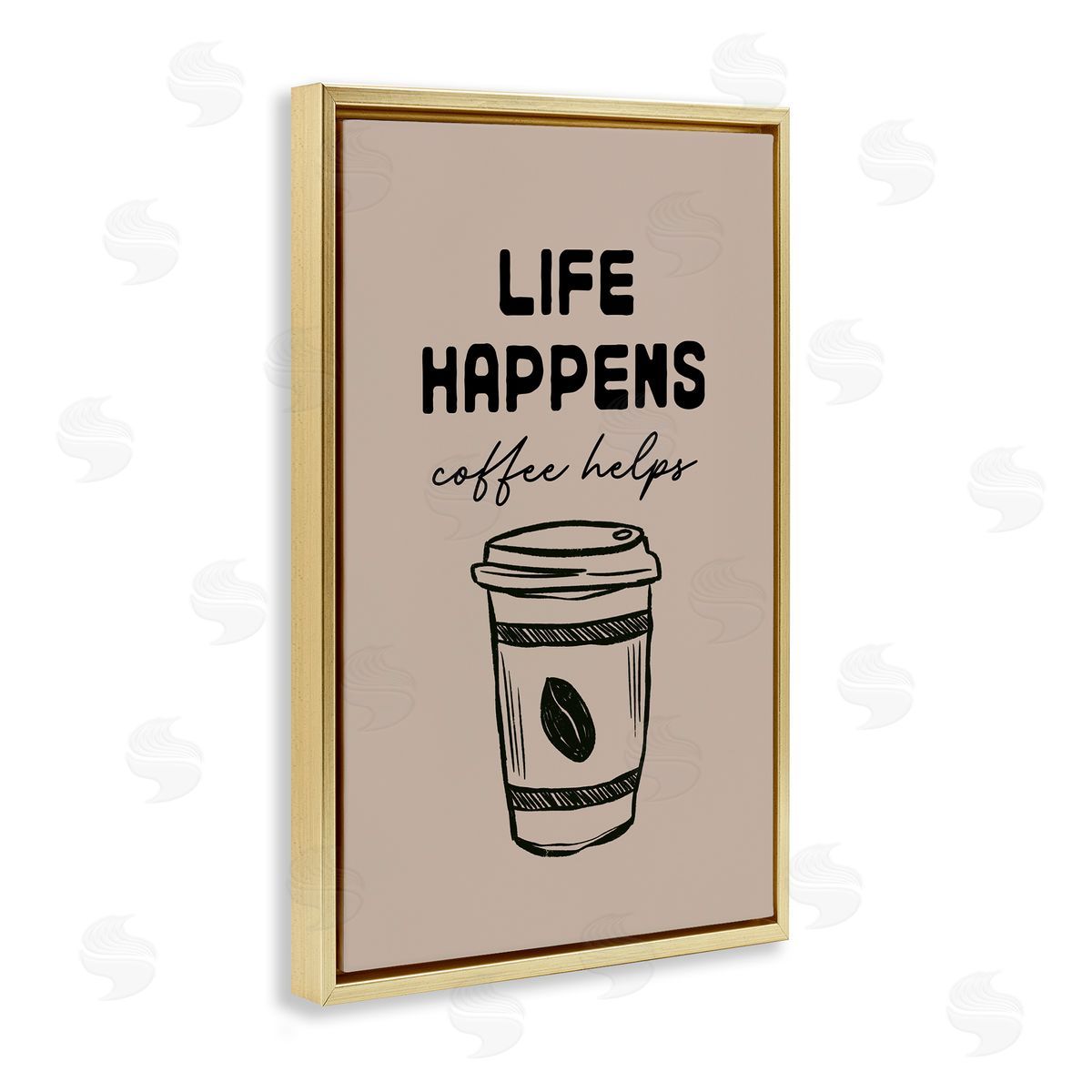 JJ Design House LLC Life Happens Coffee Helps Canvas Wall Art Print