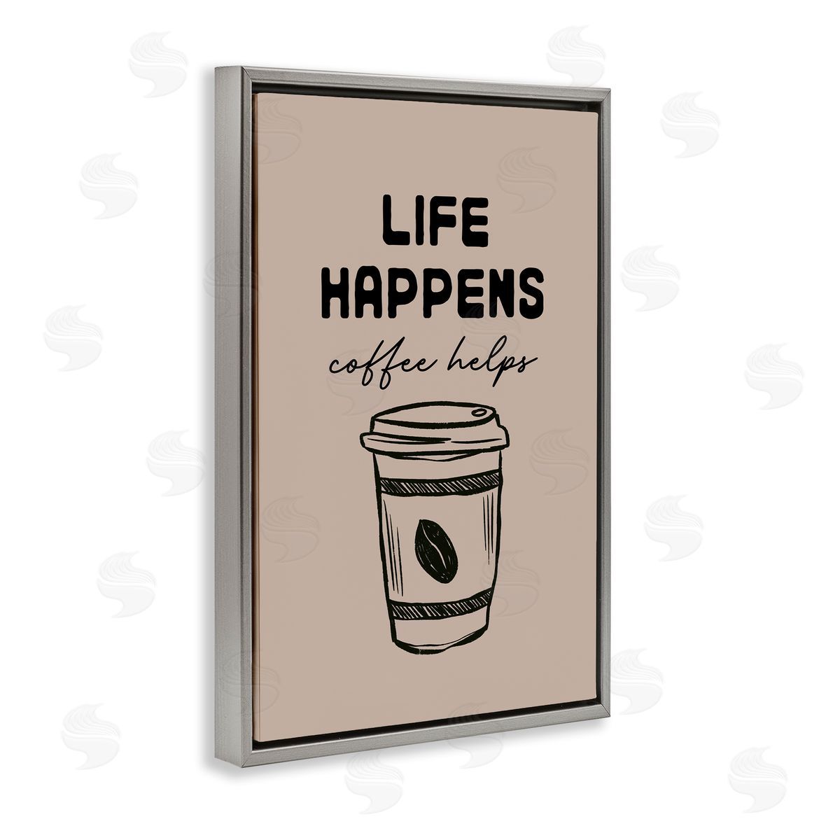 JJ Design House LLC Life Happens Coffee Helps Canvas Wall Art Print
