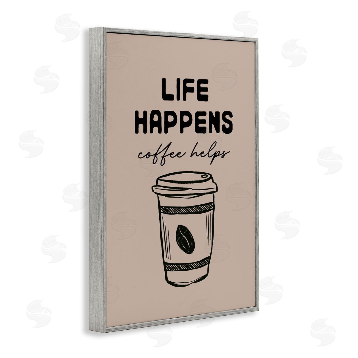 JJ Design House LLC Life Happens Coffee Helps Canvas Wall Art Print