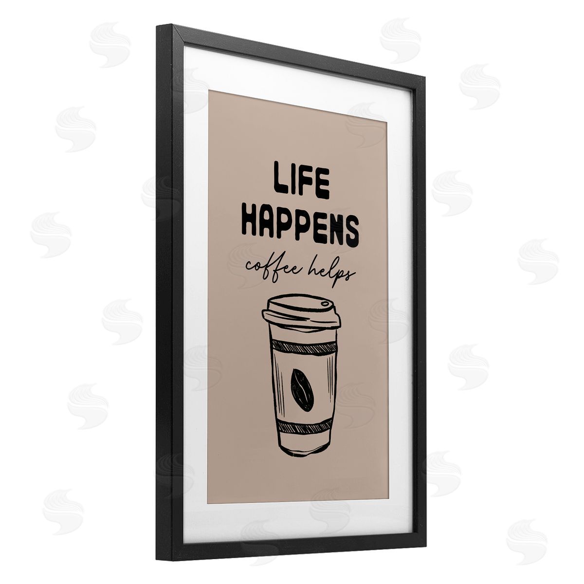 JJ Design House LLC Life Happens Coffee Helps Canvas Wall Art Print