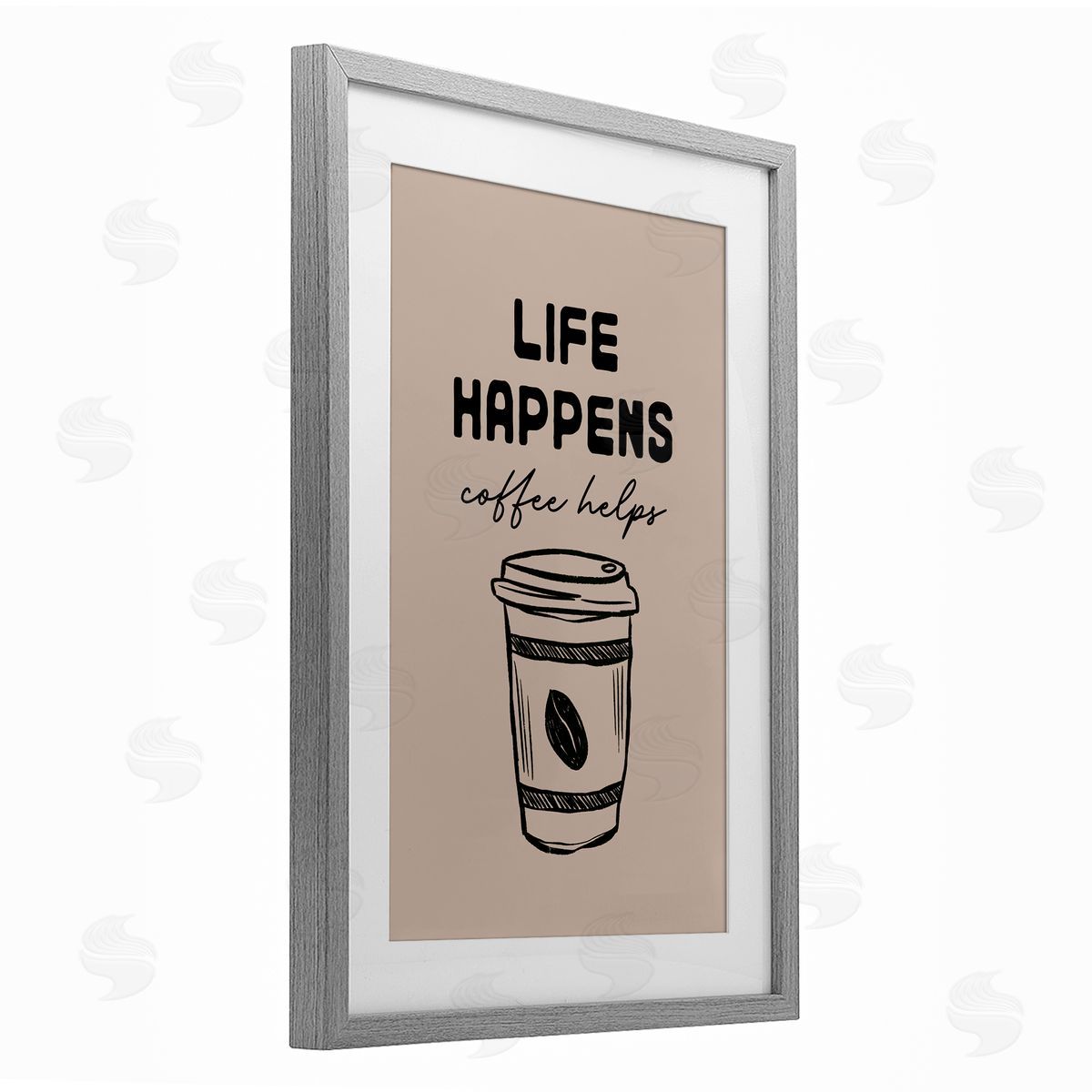 JJ Design House LLC Life Happens Coffee Helps Canvas Wall Art Print