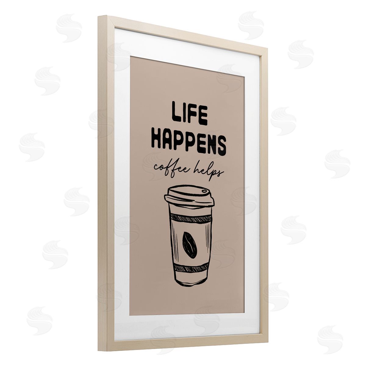 JJ Design House LLC Life Happens Coffee Helps Canvas Wall Art Print