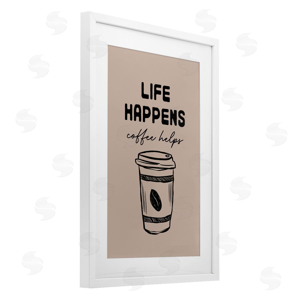 JJ Design House LLC Life Happens Coffee Helps Canvas Wall Art Print