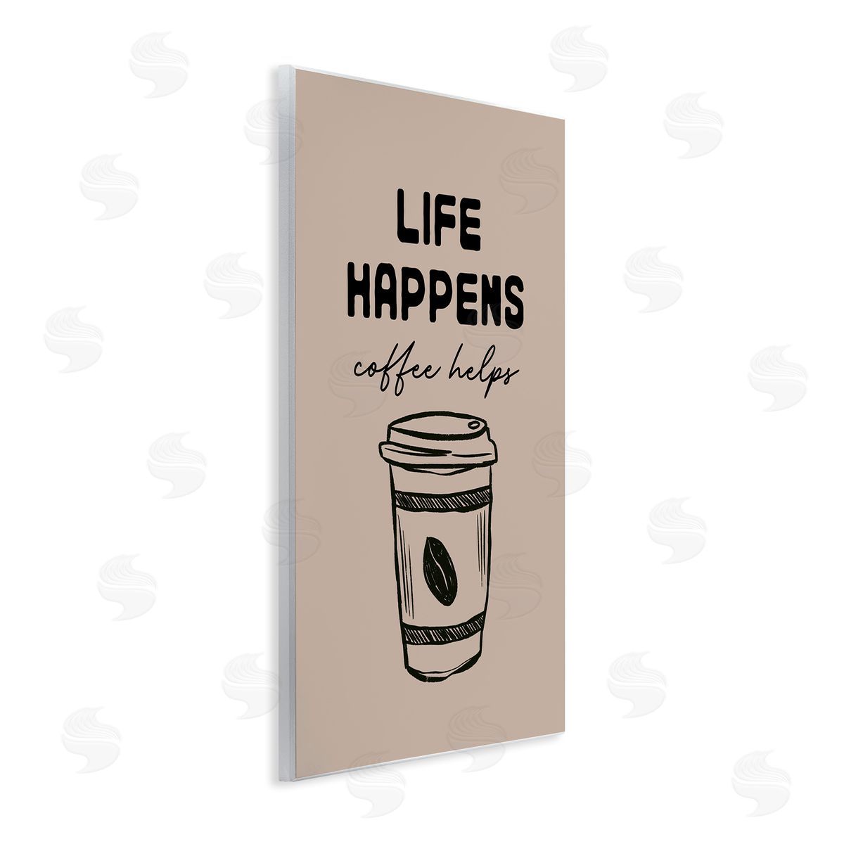 JJ Design House LLC Life Happens Coffee Helps Canvas Wall Art Print