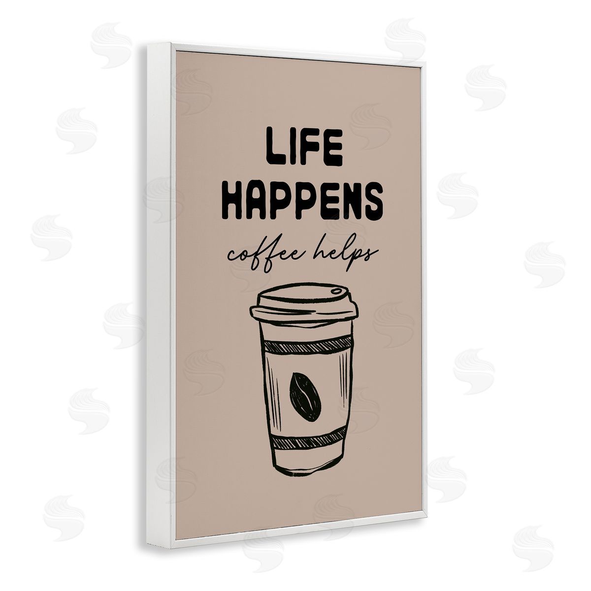 JJ Design House LLC Life Happens Coffee Helps Canvas Wall Art Print