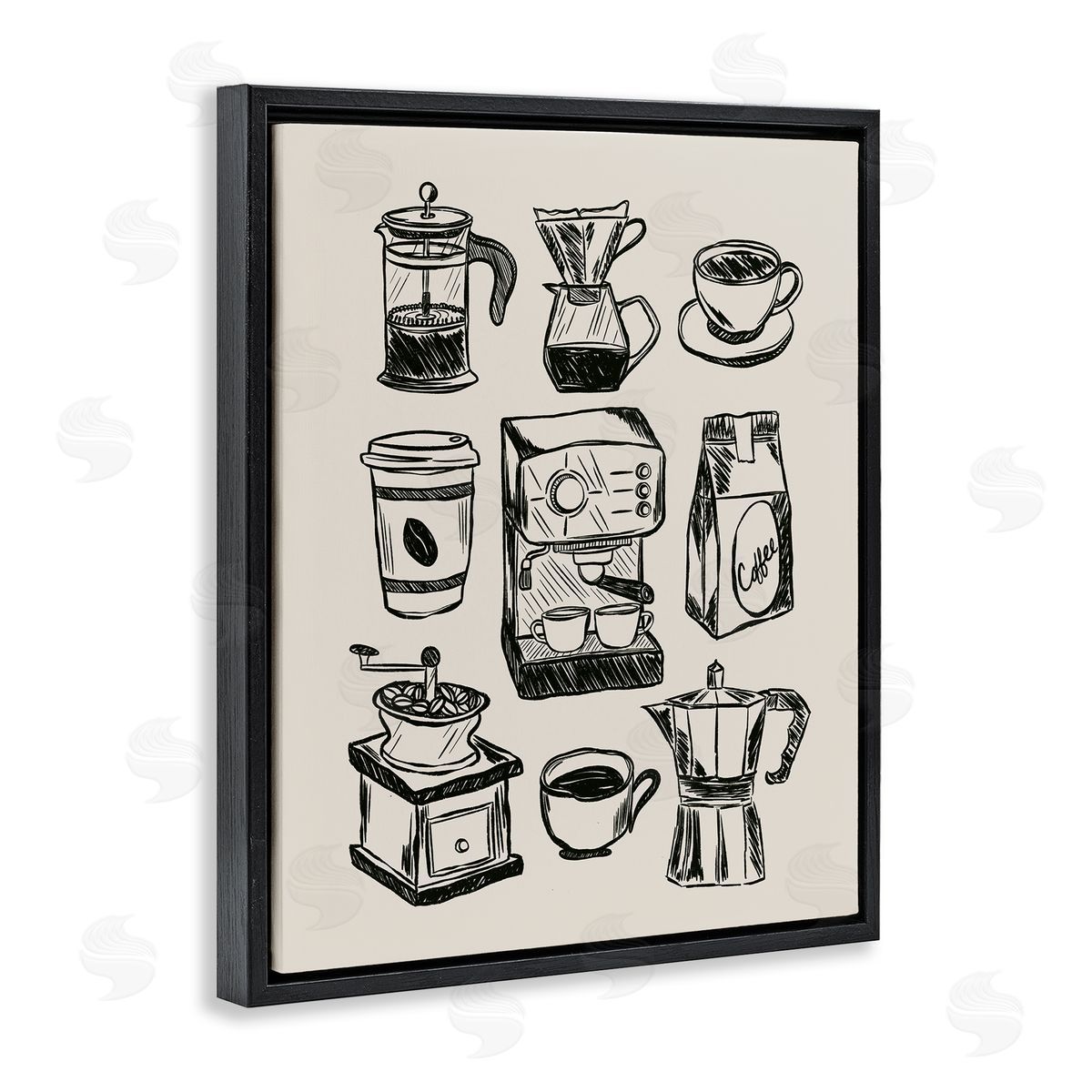JJ Design House LLC Coffee Icons Various Brews Canvas Wall Art Print