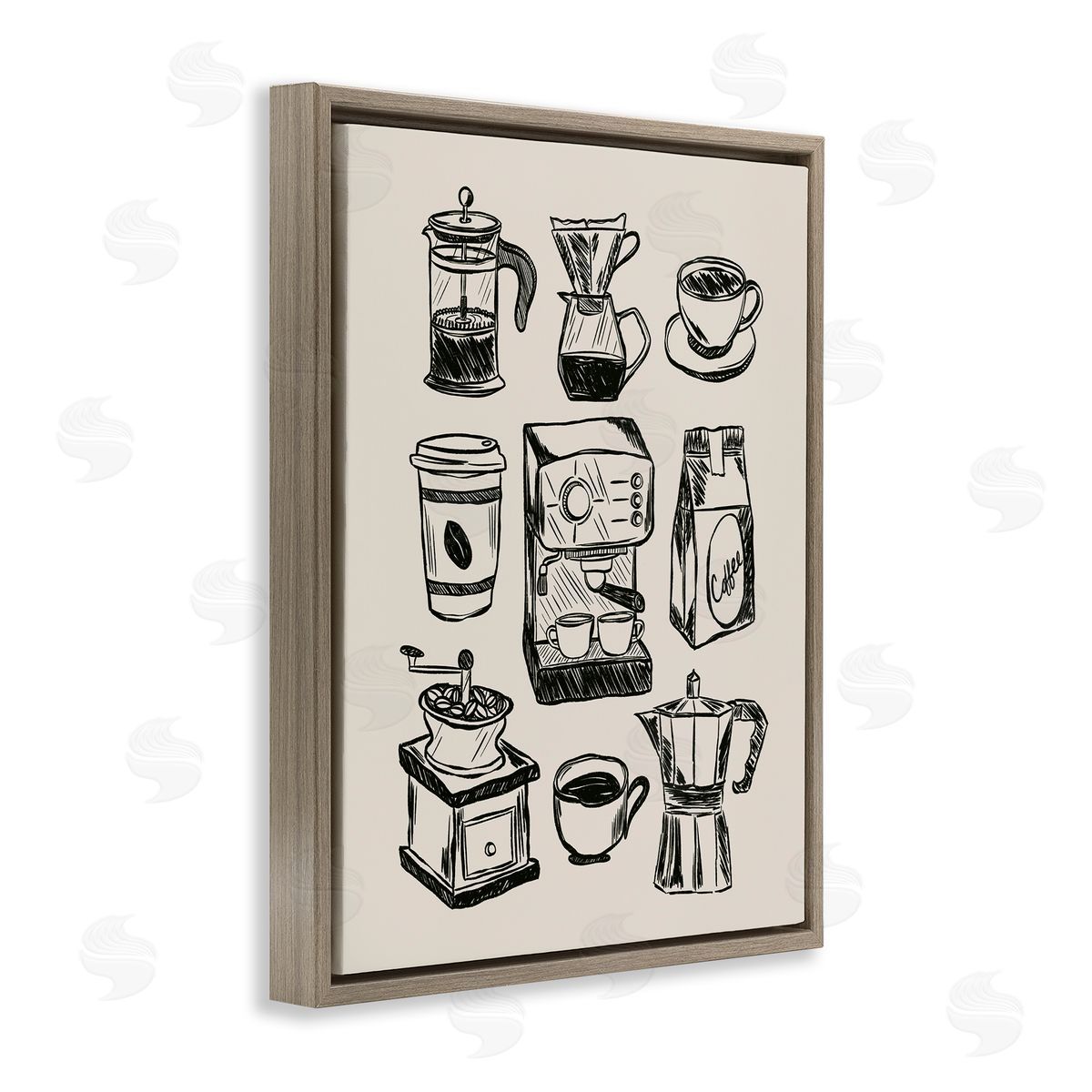 JJ Design House LLC Coffee Icons Various Brews Canvas Wall Art Print