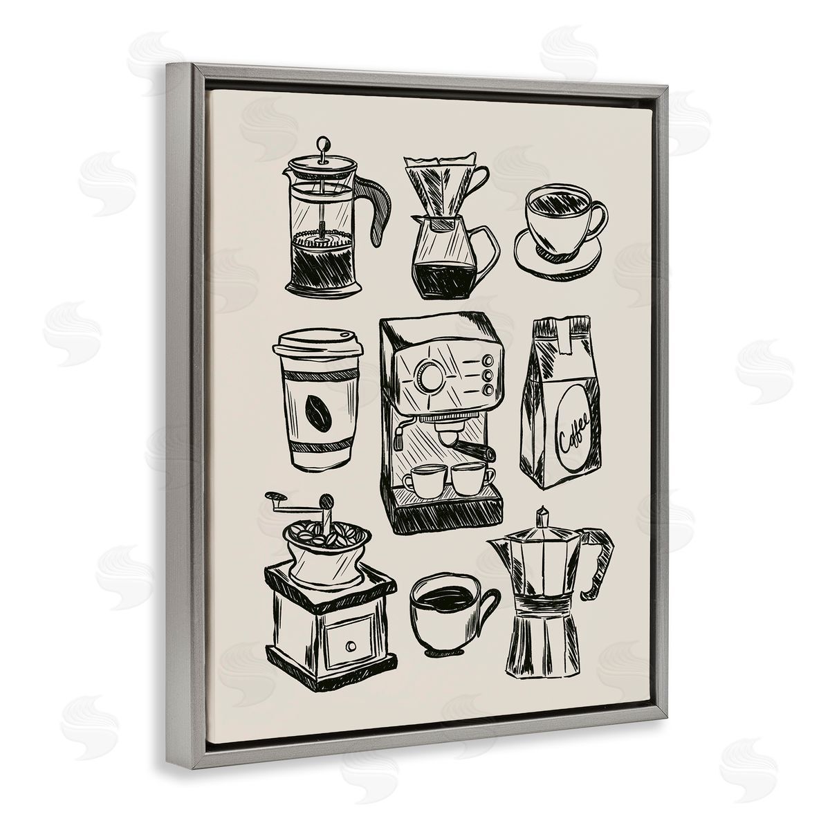 JJ Design House LLC Coffee Icons Various Brews Canvas Wall Art Print