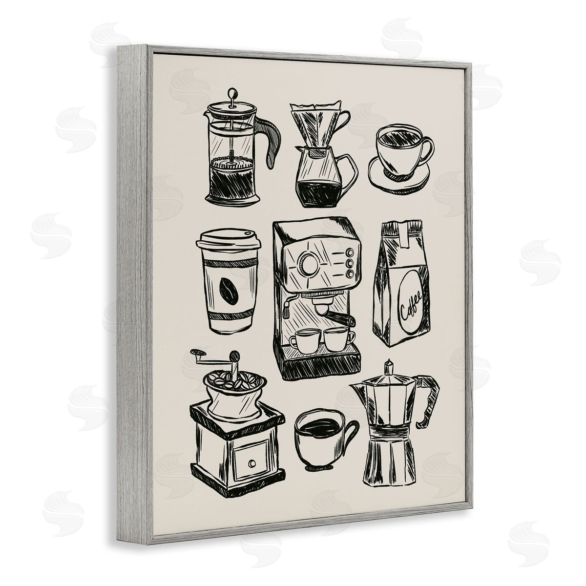 JJ Design House LLC Coffee Icons Various Brews Canvas Wall Art Print
