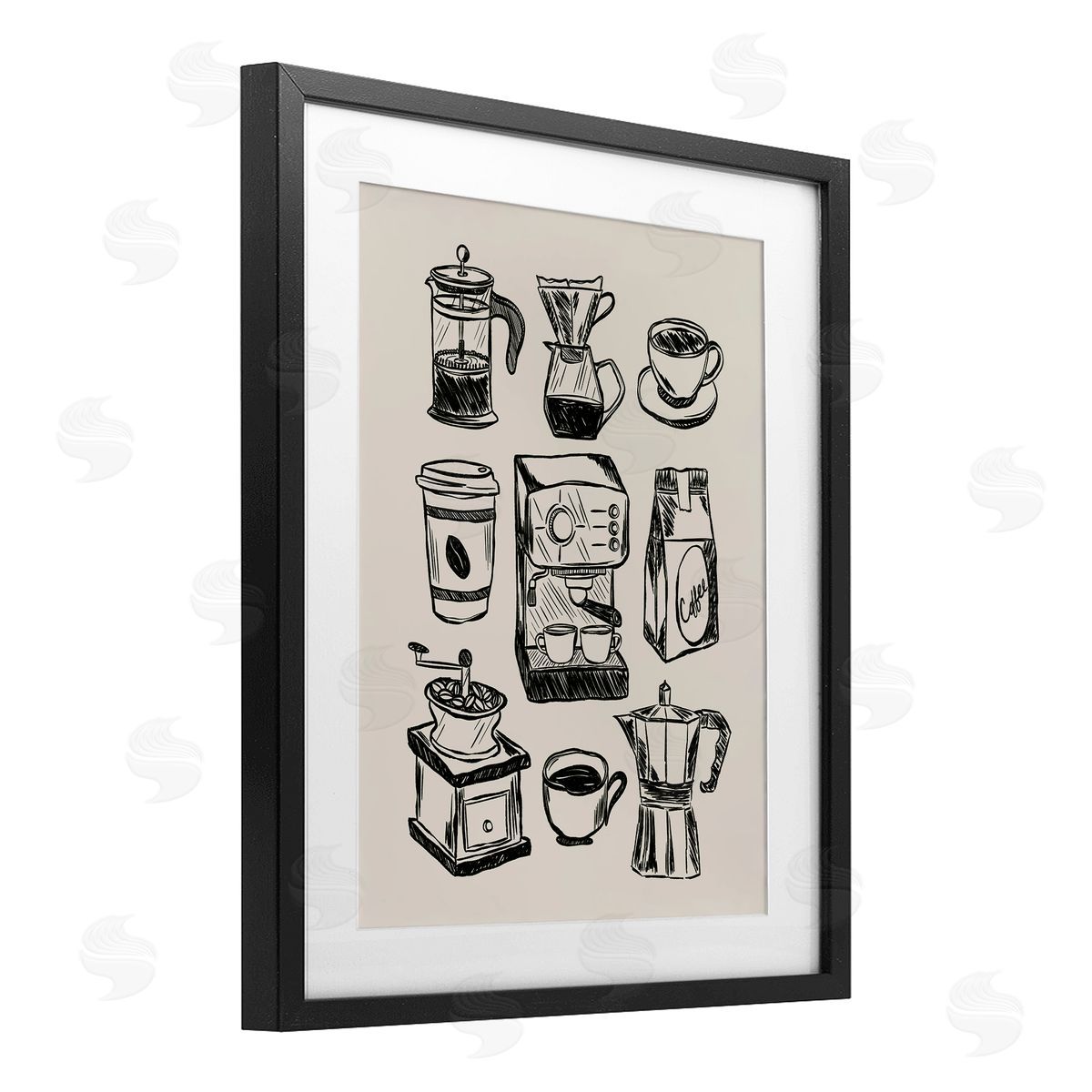 JJ Design House LLC Coffee Icons Various Brews Canvas Wall Art Print