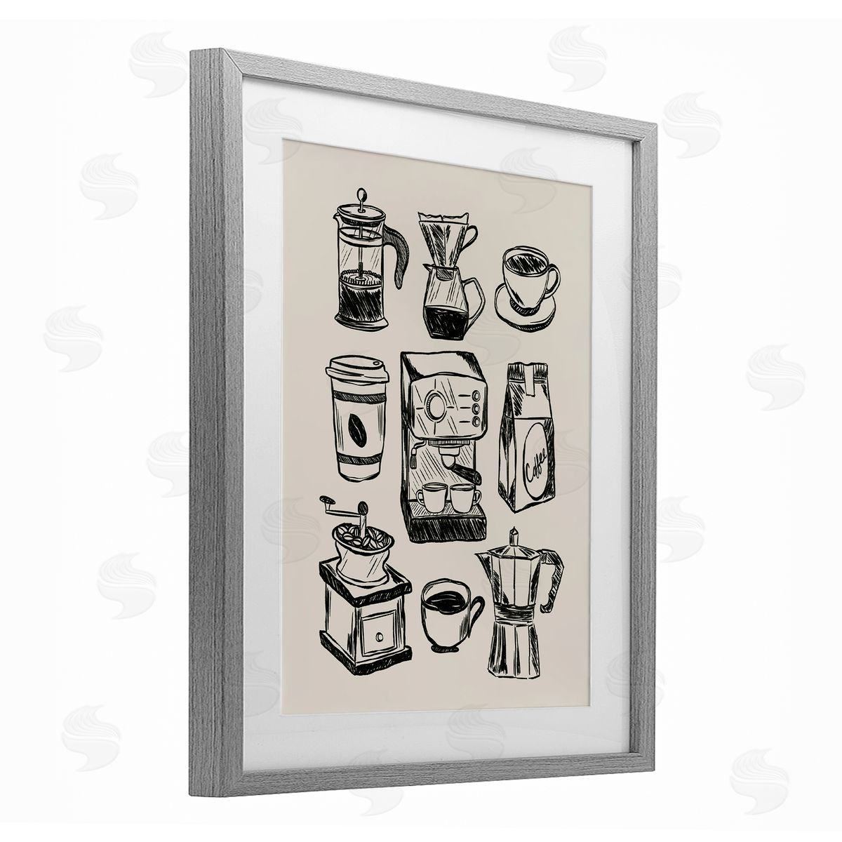 JJ Design House LLC Coffee Icons Various Brews Canvas Wall Art Print