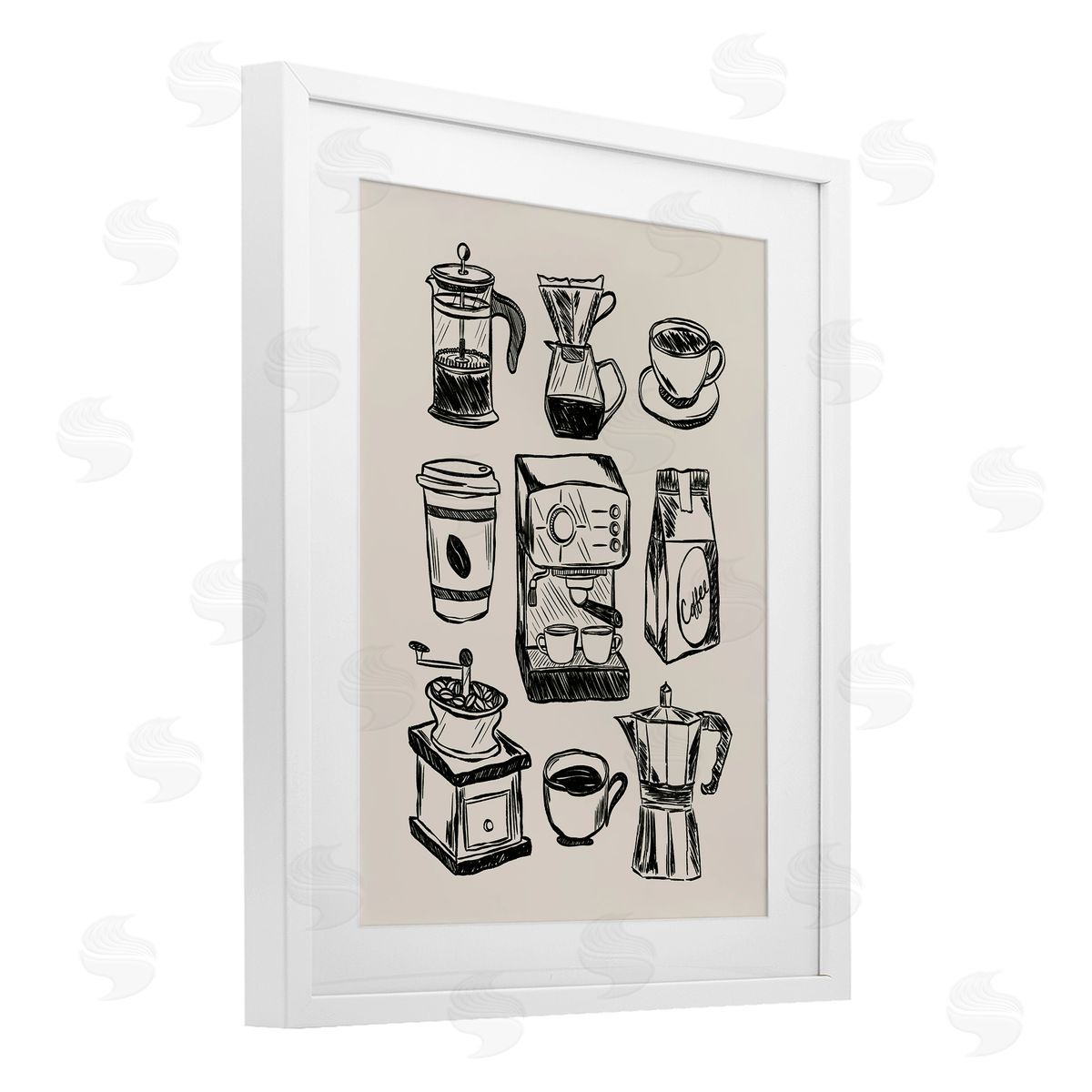 JJ Design House LLC Coffee Icons Various Brews Canvas Wall Art Print