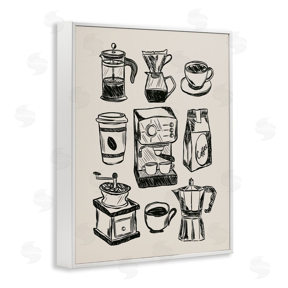 JJ Design House LLC Coffee Icons Various Brews Canvas Wall Art Print