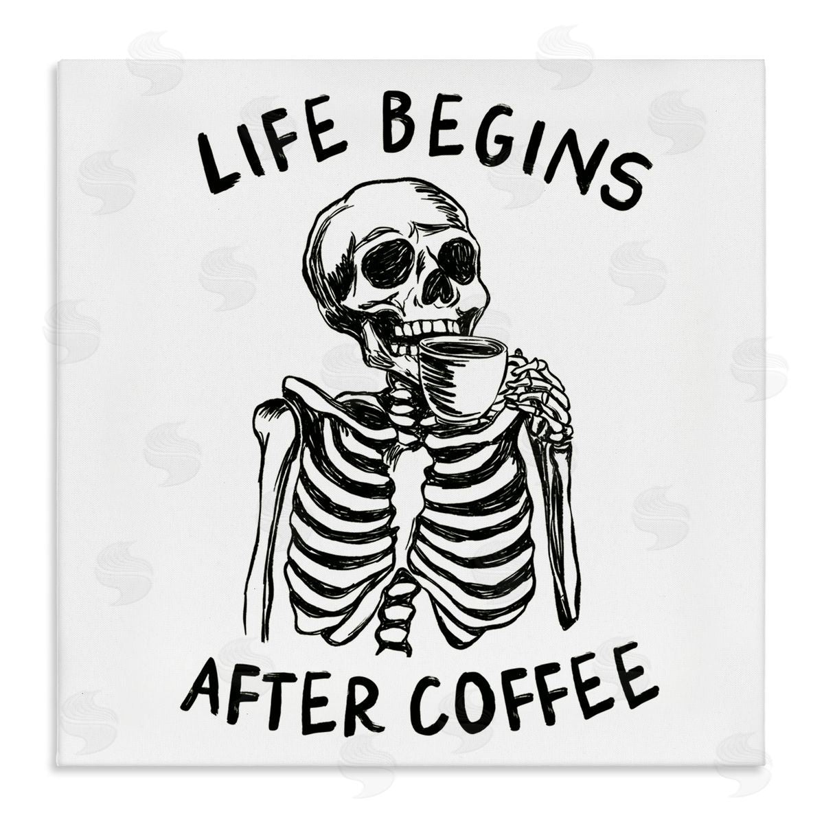JJ Design House LLC Life Begins After Coffee Canvas Wall Art Print