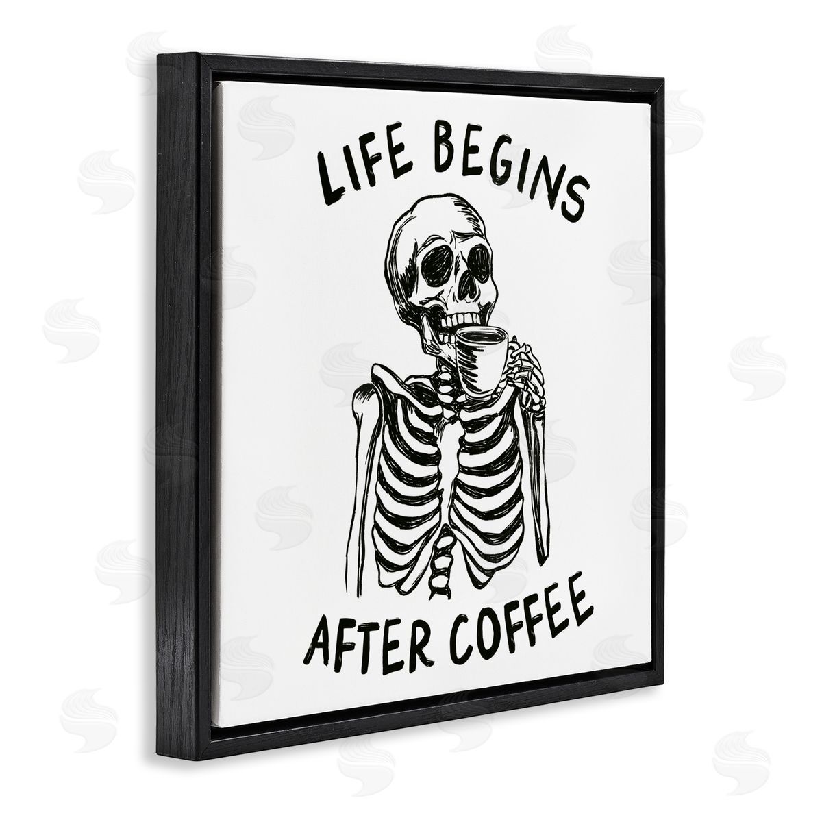JJ Design House LLC Life Begins After Coffee Canvas Wall Art Print
