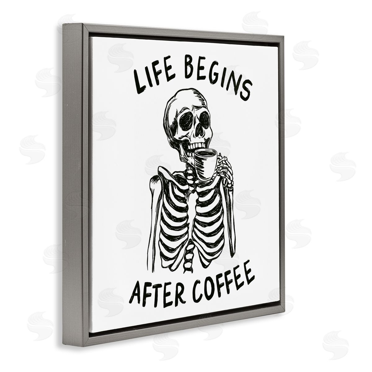 JJ Design House LLC Life Begins After Coffee Canvas Wall Art Print