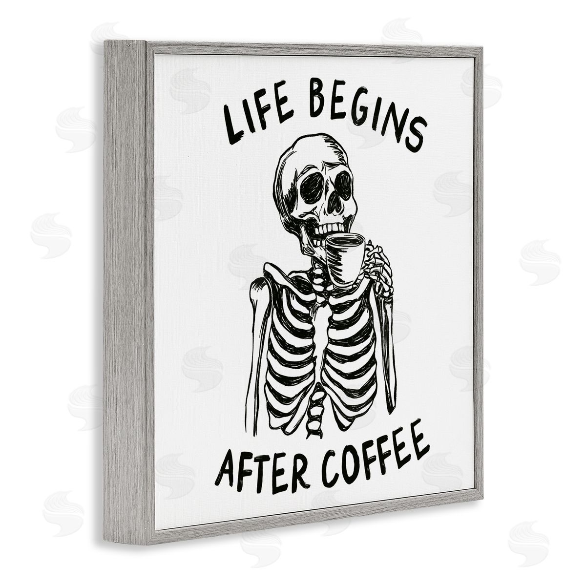 JJ Design House LLC Life Begins After Coffee Canvas Wall Art Print