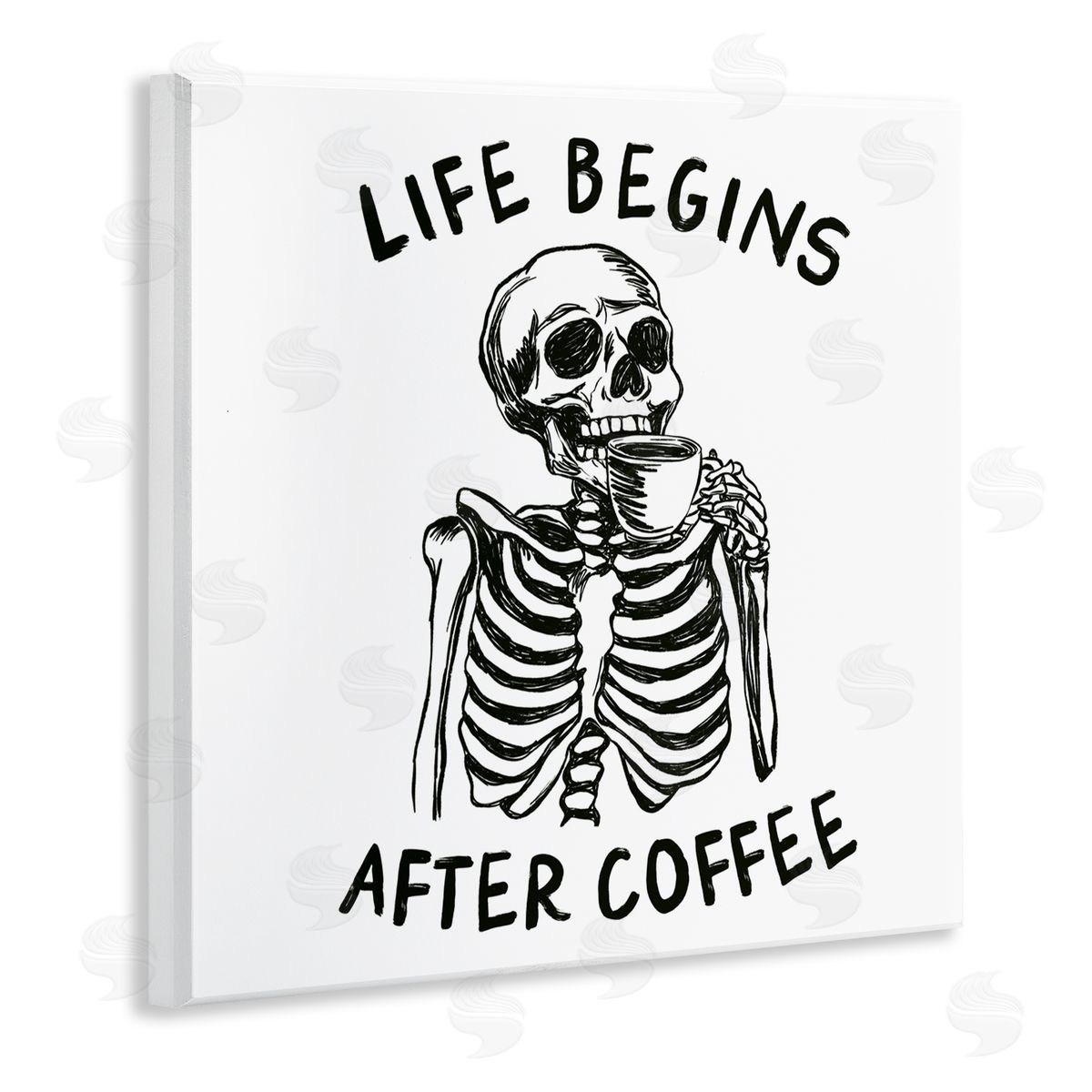 JJ Design House LLC Life Begins After Coffee Canvas Wall Art Print