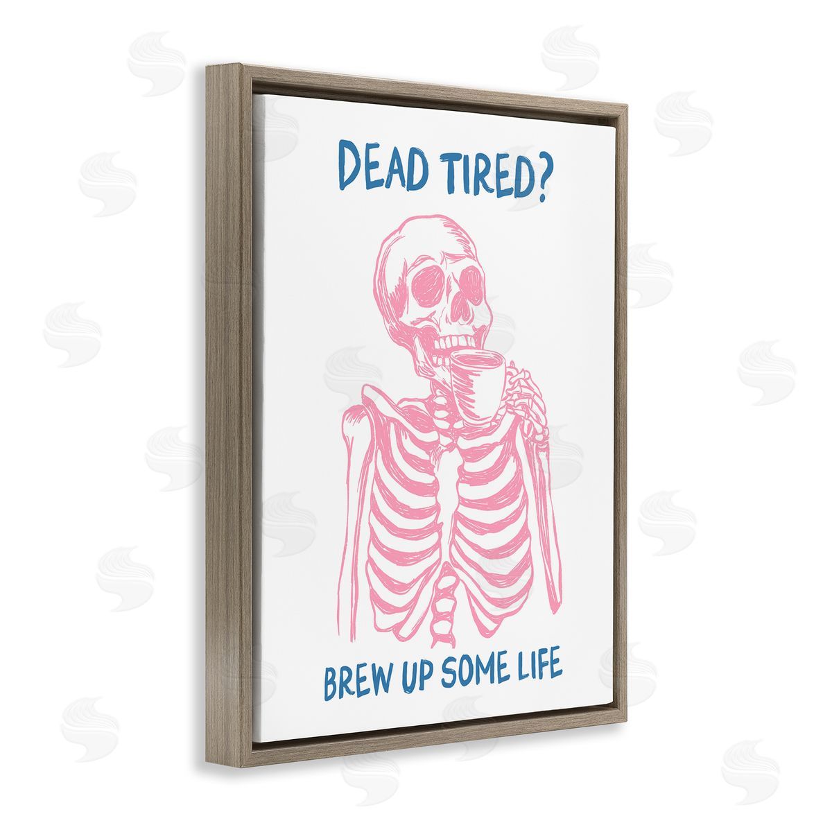 JJ Design House LLC Brew Up Life Skeleton Canvas Wall Art Print