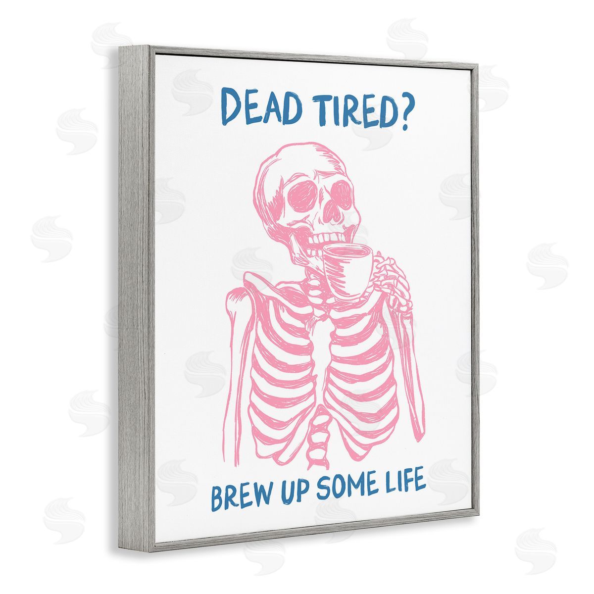 JJ Design House LLC Brew Up Life Skeleton Canvas Wall Art Print