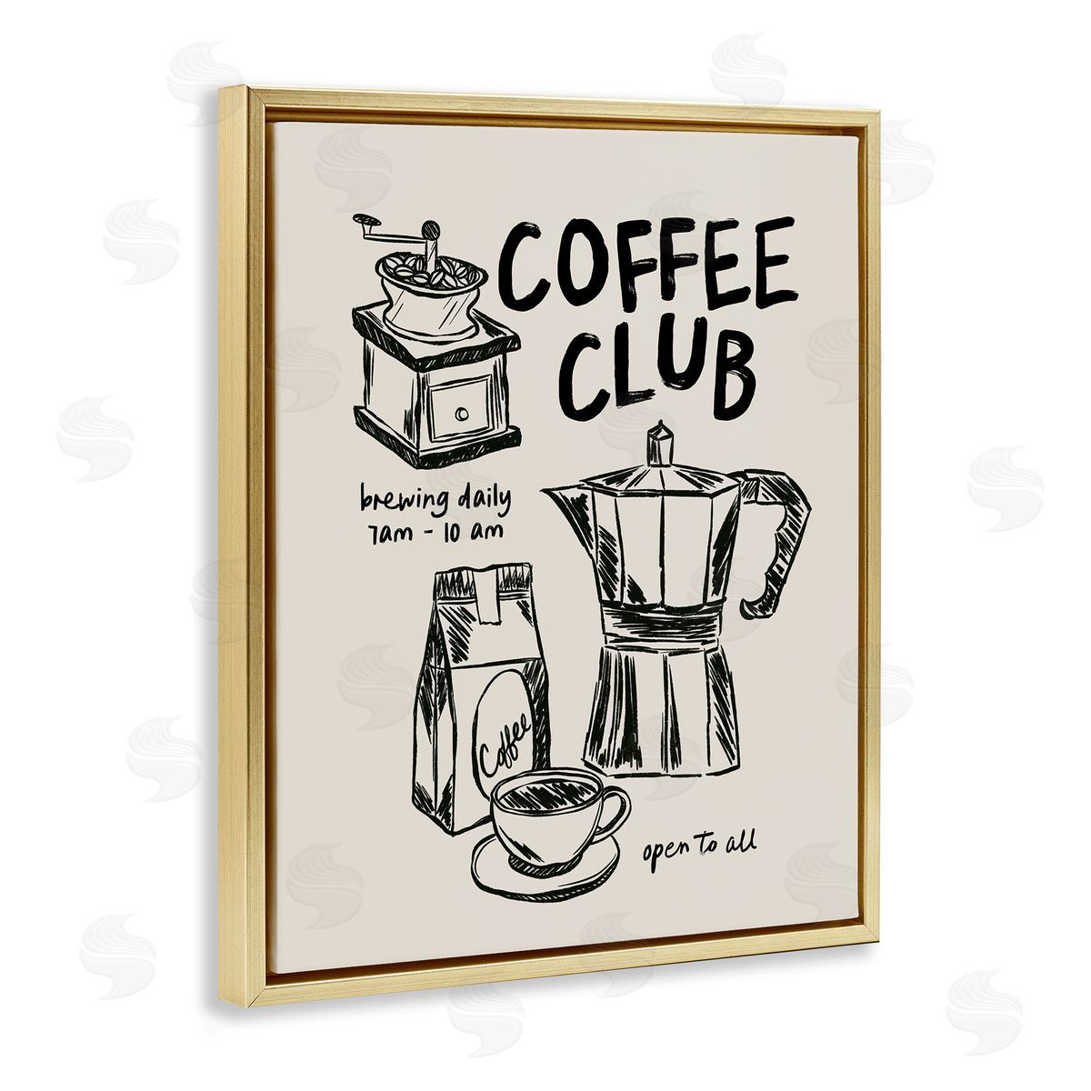JJ Design House LLC Coffee Club Open To All Canvas Wall Art Print