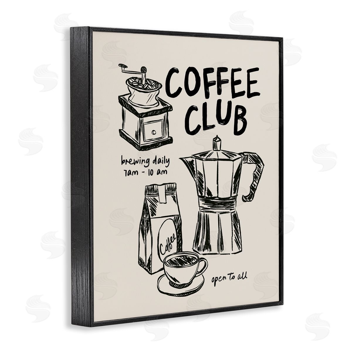 JJ Design House LLC Coffee Club Open To All Canvas Wall Art Print