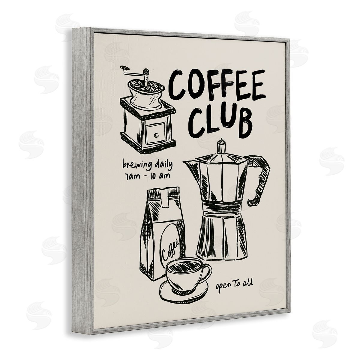 JJ Design House LLC Coffee Club Open To All Canvas Wall Art Print