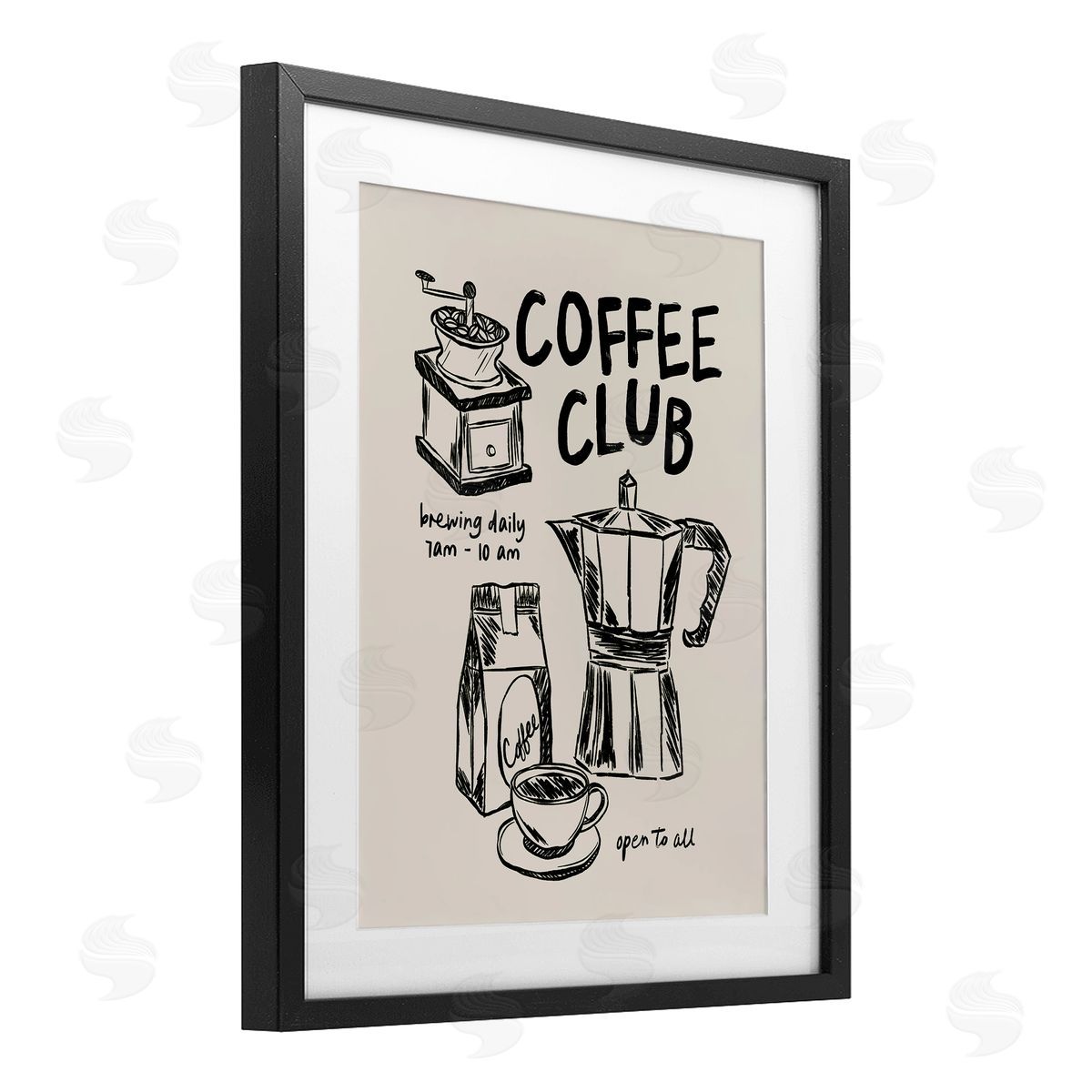 JJ Design House LLC Coffee Club Open To All Canvas Wall Art Print