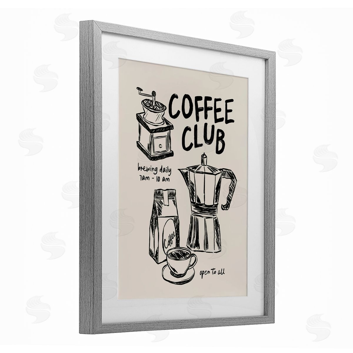 JJ Design House LLC Coffee Club Open To All Canvas Wall Art Print