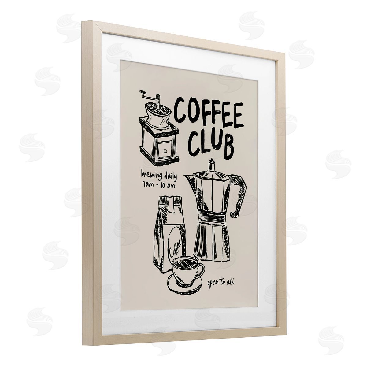 JJ Design House LLC Coffee Club Open To All Canvas Wall Art Print