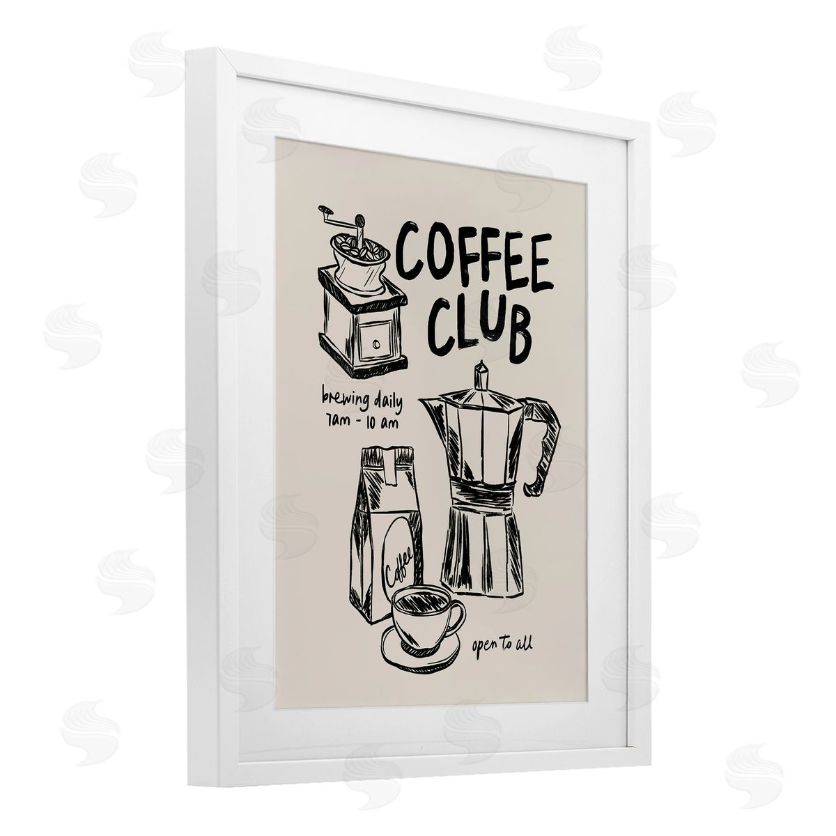 JJ Design House LLC Coffee Club Open To All Canvas Wall Art Print
