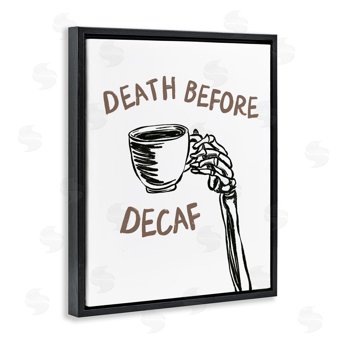 JJ Design House LLC Death Before Decaf Skeleton Canvas Wall Art Print