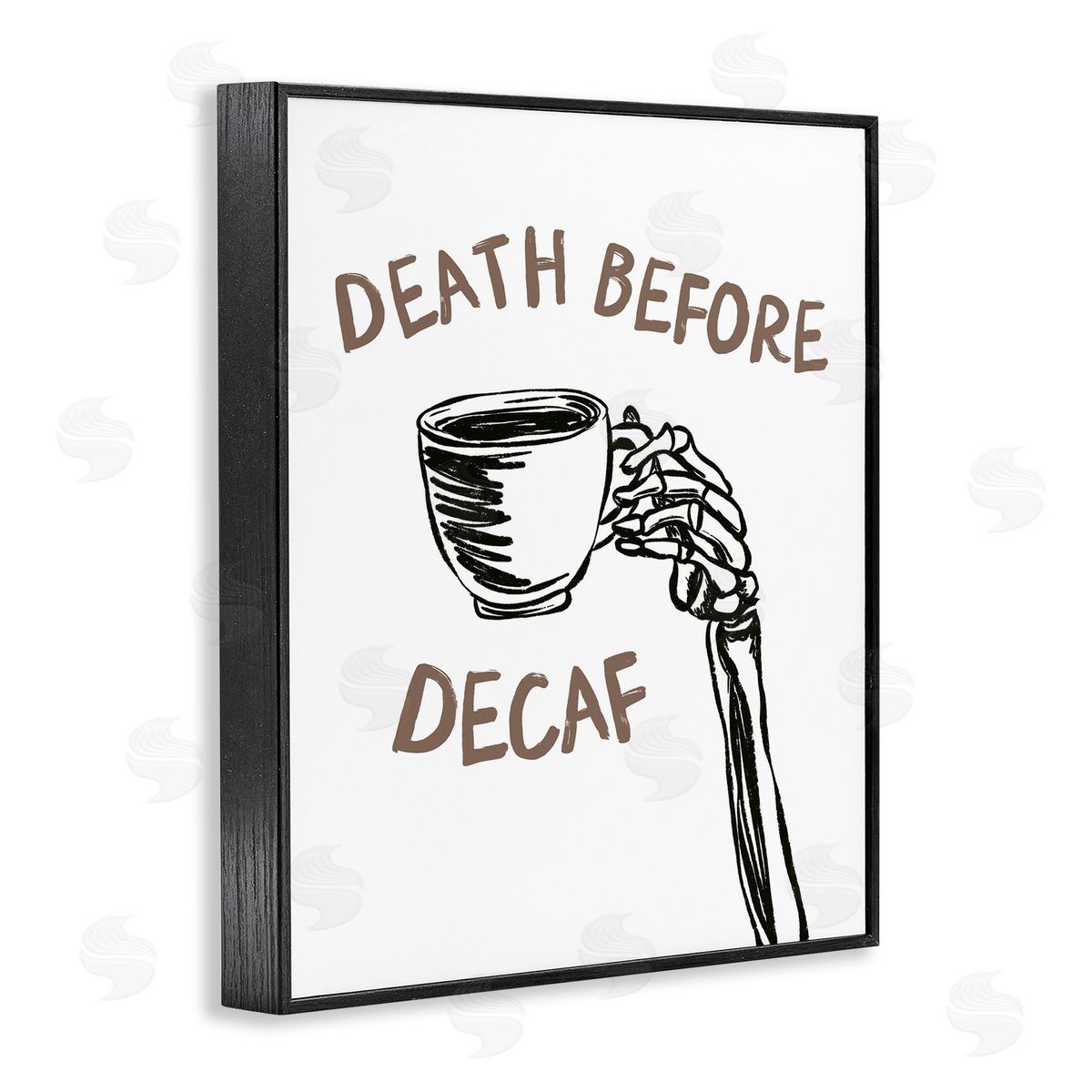 JJ Design House LLC Death Before Decaf Skeleton Canvas Wall Art Print