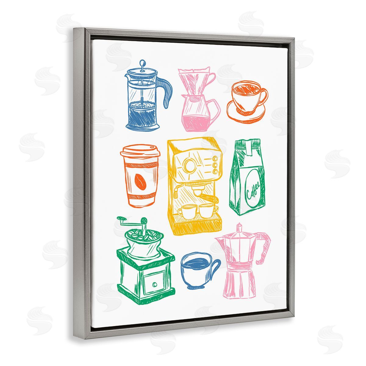 JJ Design House LLC Rainbow Coffee Icon Canvas Wall Art Print