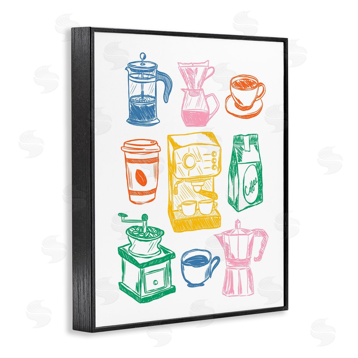 JJ Design House LLC Rainbow Coffee Icon Canvas Wall Art Print