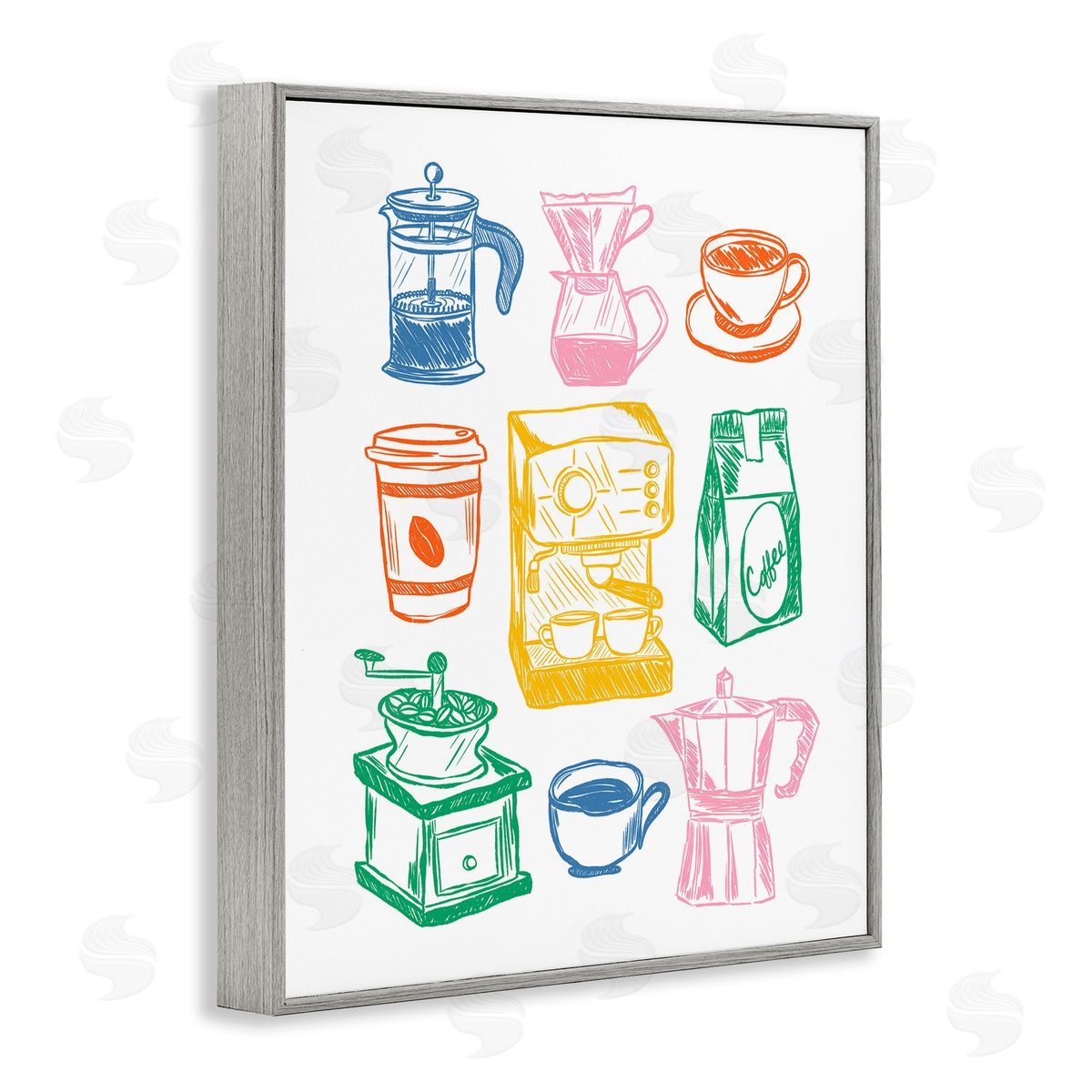 JJ Design House LLC Rainbow Coffee Icon Canvas Wall Art Print