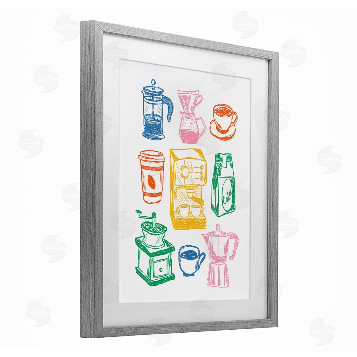 JJ Design House LLC Rainbow Coffee Icon Canvas Wall Art Print