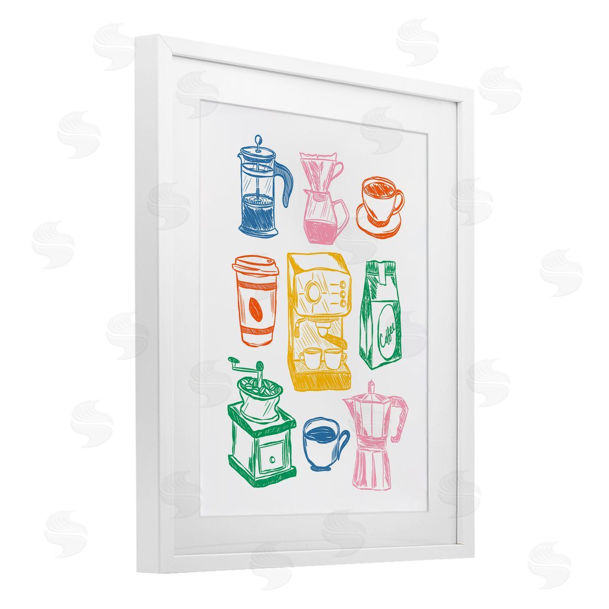 JJ Design House LLC Rainbow Coffee Icon Canvas Wall Art Print