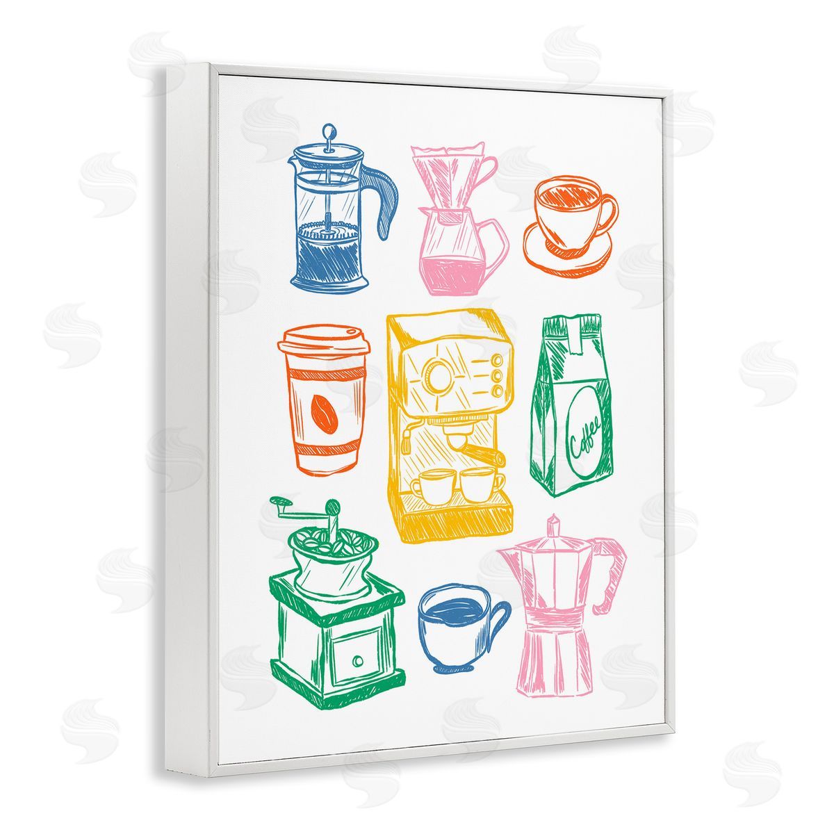 JJ Design House LLC Rainbow Coffee Icon Canvas Wall Art Print