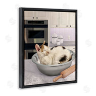 Mehu Art | Sleepy Cat in Mixing Bowl