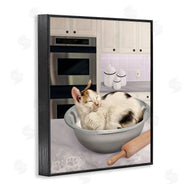 Mehu Art | Sleepy Cat in Mixing Bowl