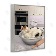 Mehu Art | Sleepy Cat in Mixing Bowl