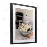 Mehu Art | Sleepy Cat in Mixing Bowl