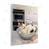 Mehu Art | Sleepy Cat in Mixing Bowl