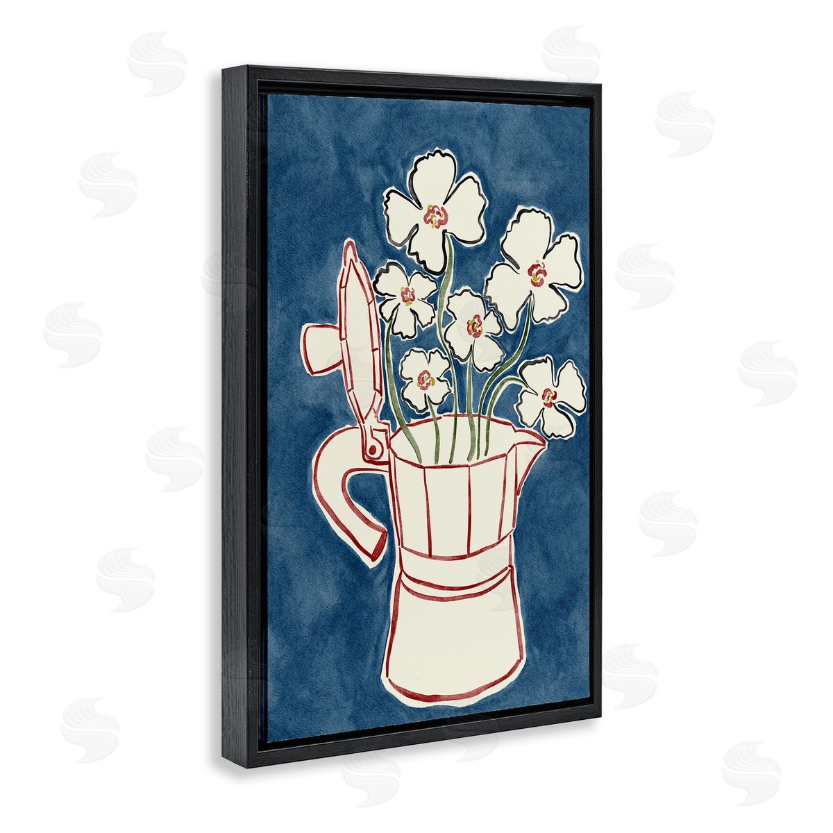 JJ Design House LLC Moka Pot Flowers Canvas Wall Art Print