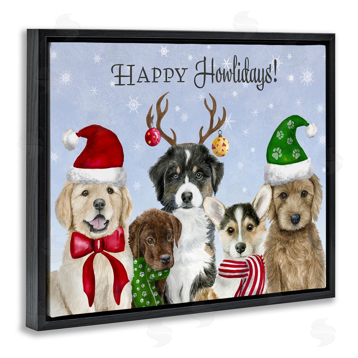 Brett Blumenthal Happy Howlidays Seasonal Puppies Canvas Wall Art Print