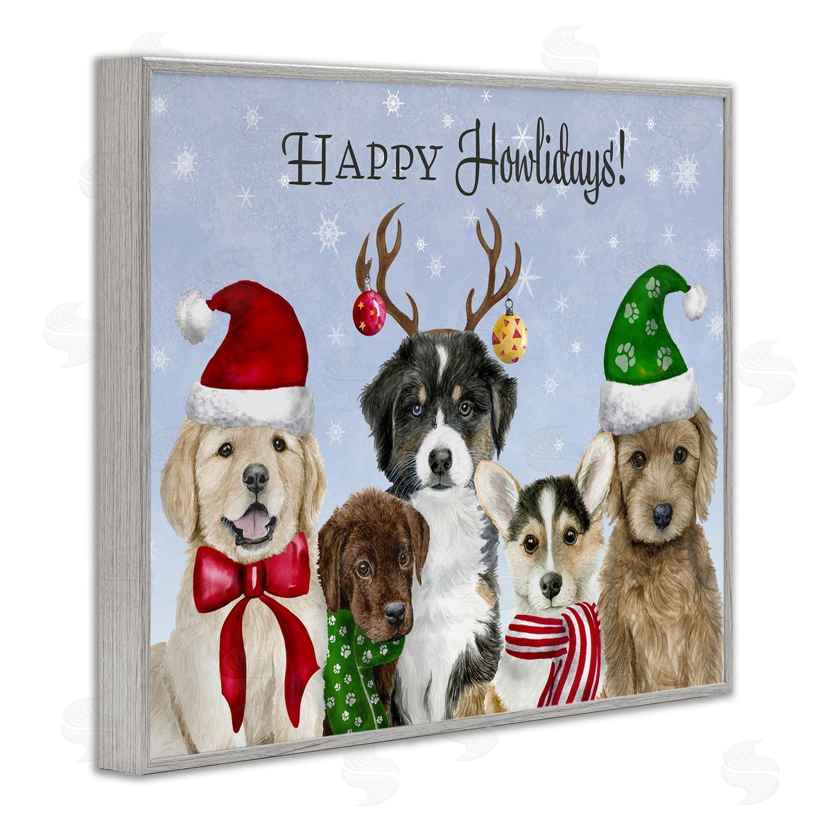 Brett Blumenthal Happy Howlidays Seasonal Puppies Canvas Wall Art Print