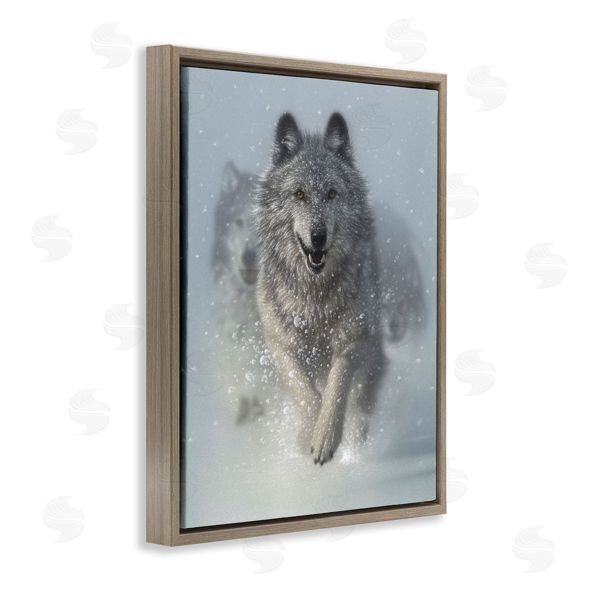 Collin Bogle Snow Plow Running Wolf Pack Canvas Wall Art Print