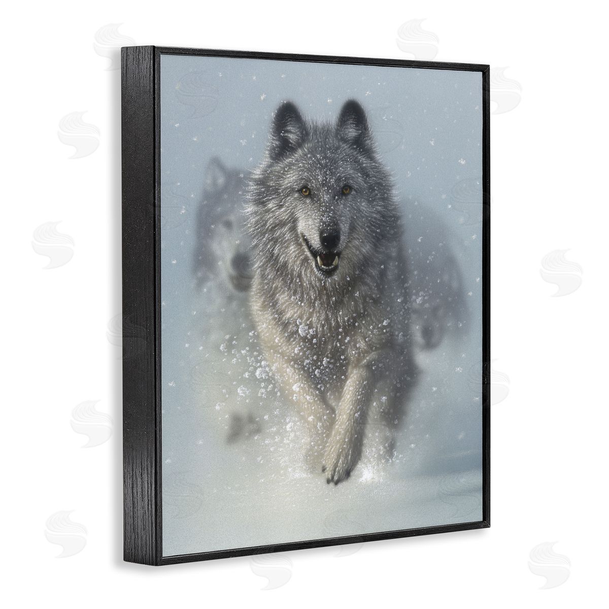Collin Bogle Snow Plow Running Wolf Pack Canvas Wall Art Print