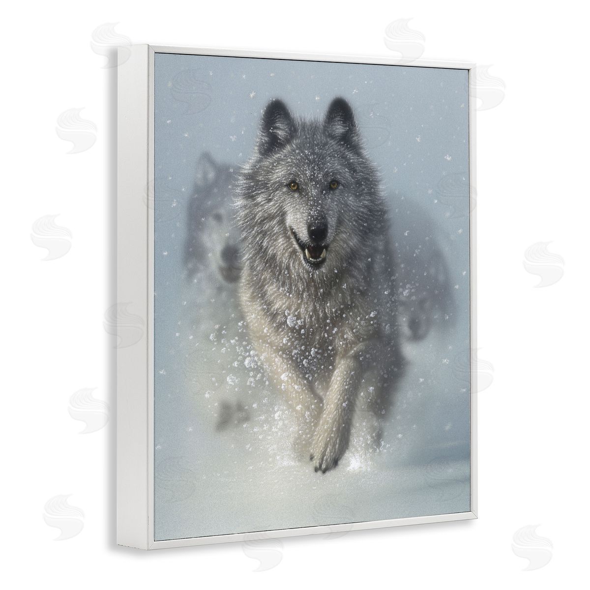 Collin Bogle Snow Plow Running Wolf Pack Canvas Wall Art Print